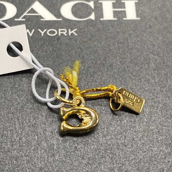Coach Gold Collectible Pave Signature Charm mini C logo bag charm necklace - Picture 6 of 6